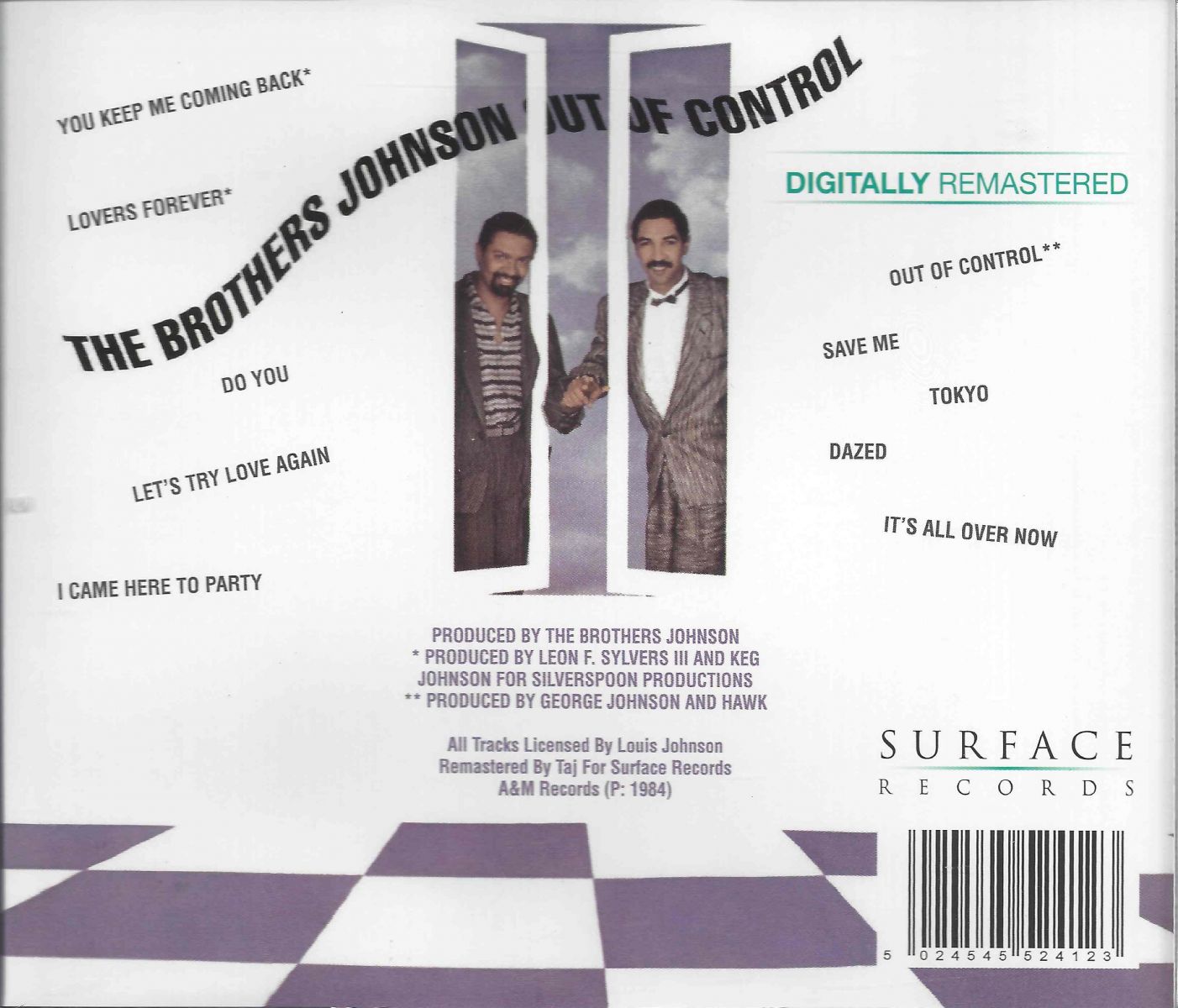 Brothers Johnson ‎ Out Of Control Dubman Home Entertainment